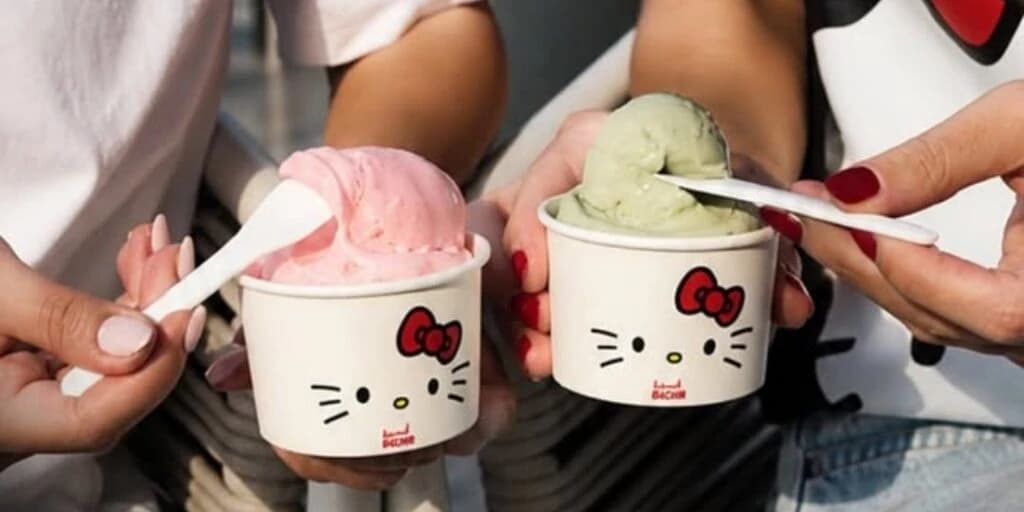 Bachir ice cream in Hello Kitty cups